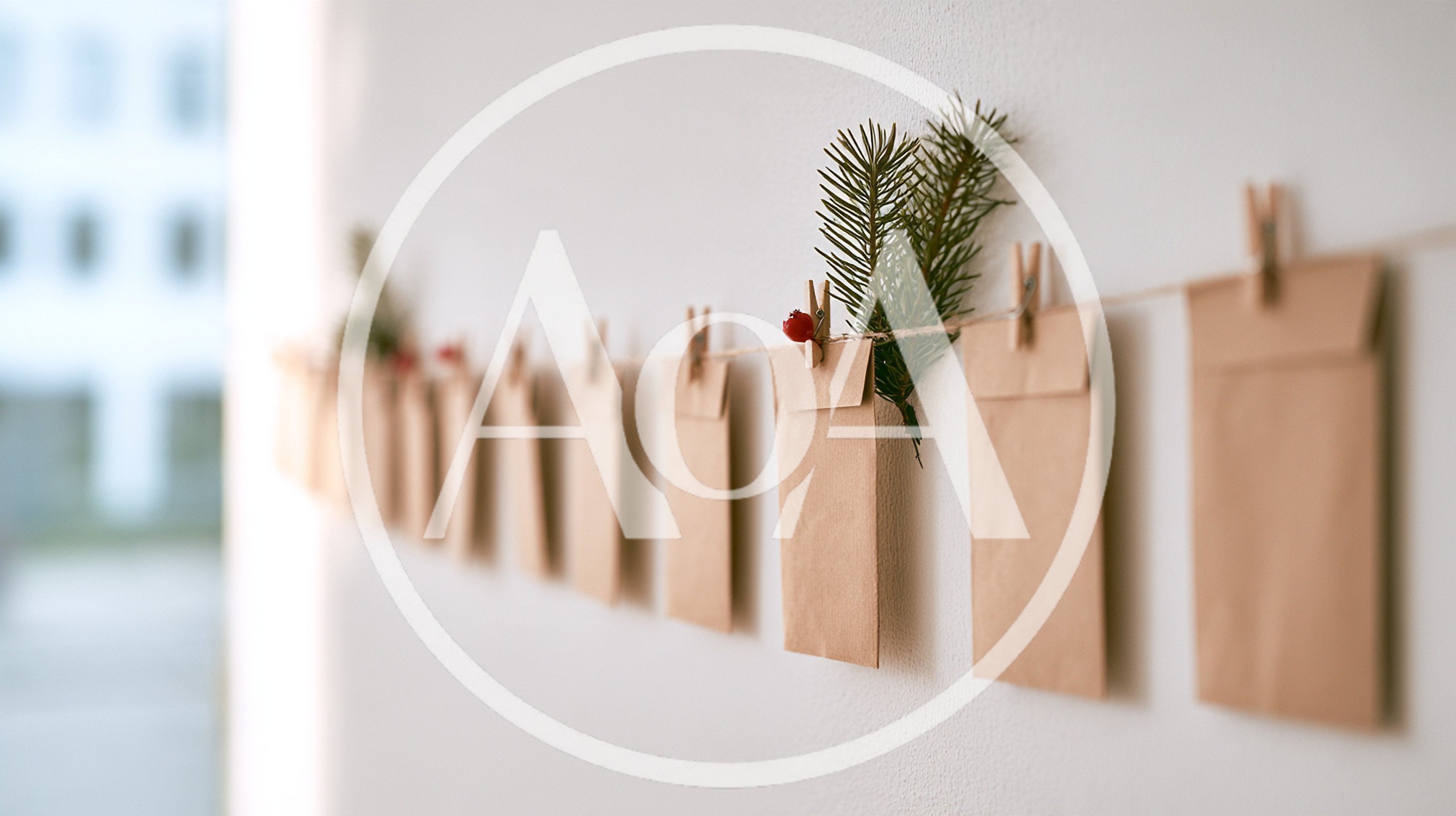 DIY Advent Calendar Hanging On A White Wall