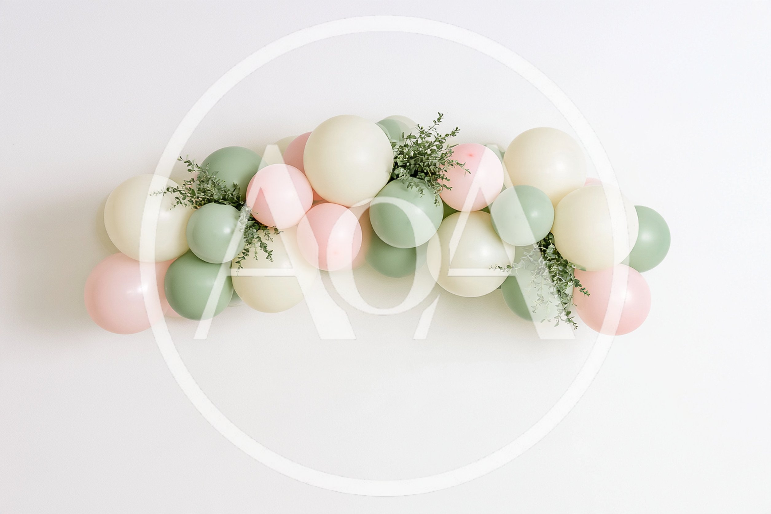 Pastel Balloon Garland With Greenery Decor