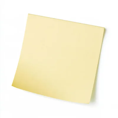 Blank Yellow Sticky Note On White Background