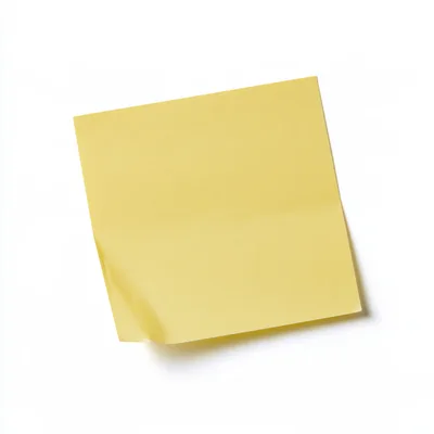 Yellow Sticky Note Isolated On White Background