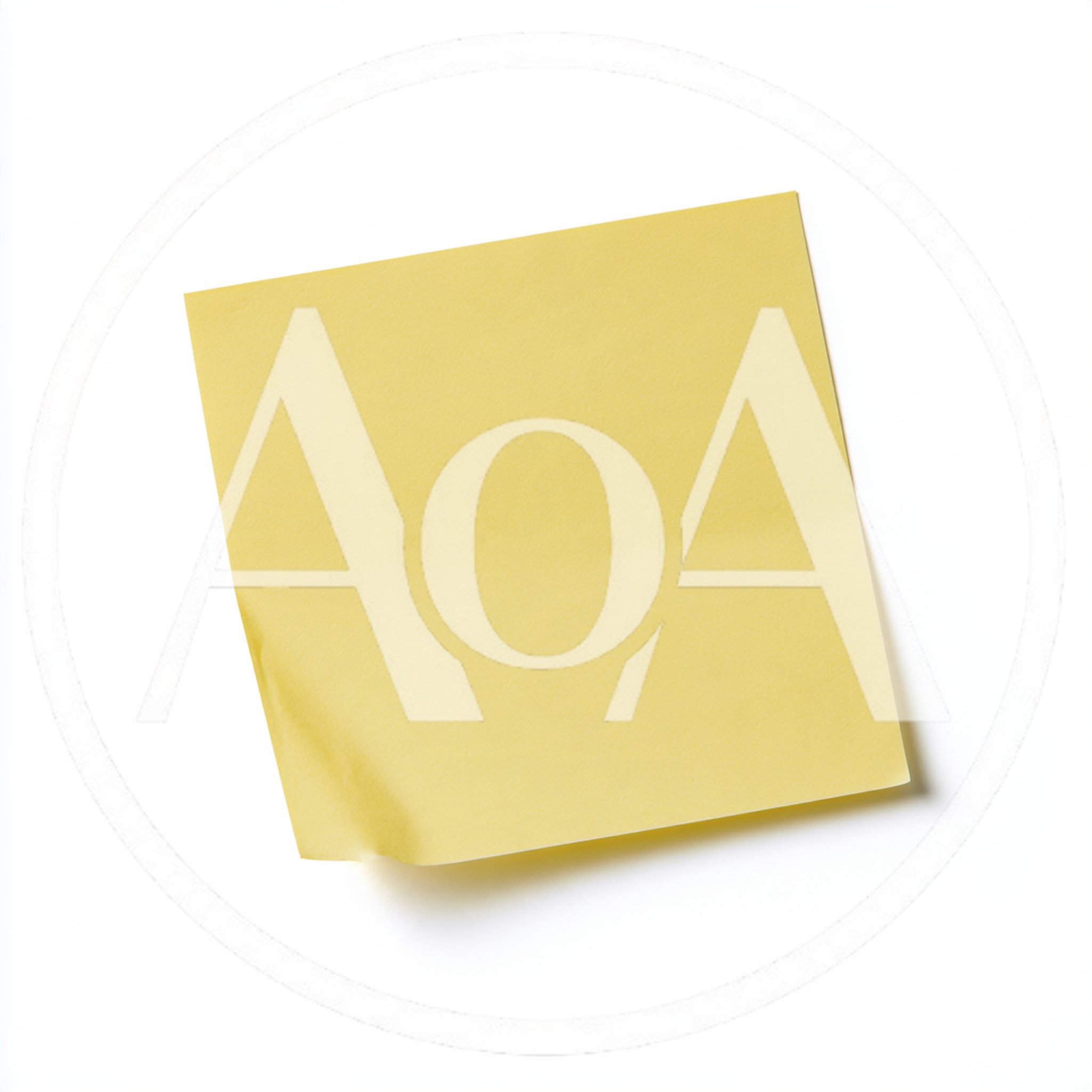 Yellow Sticky Note Isolated On White Background