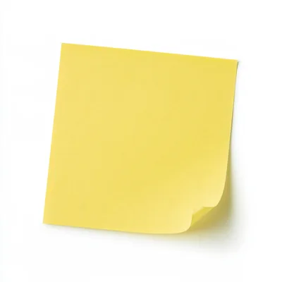 Yellow Sticky Note Isolated On White Background