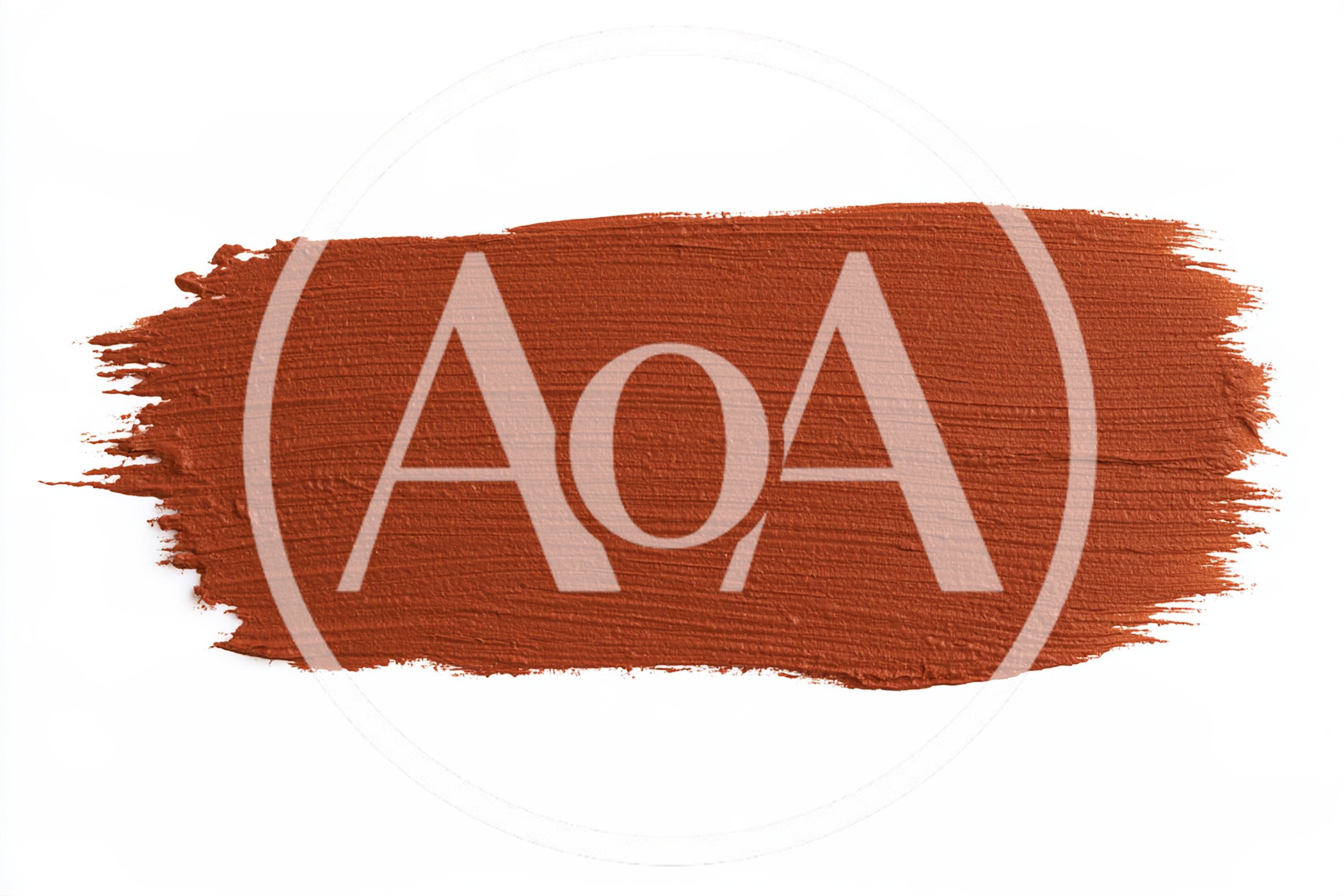 Horizontal Terracotta Paint Stroke On White Background