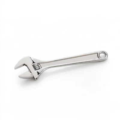 Adjustable Steel Wrench Isolated On White Background