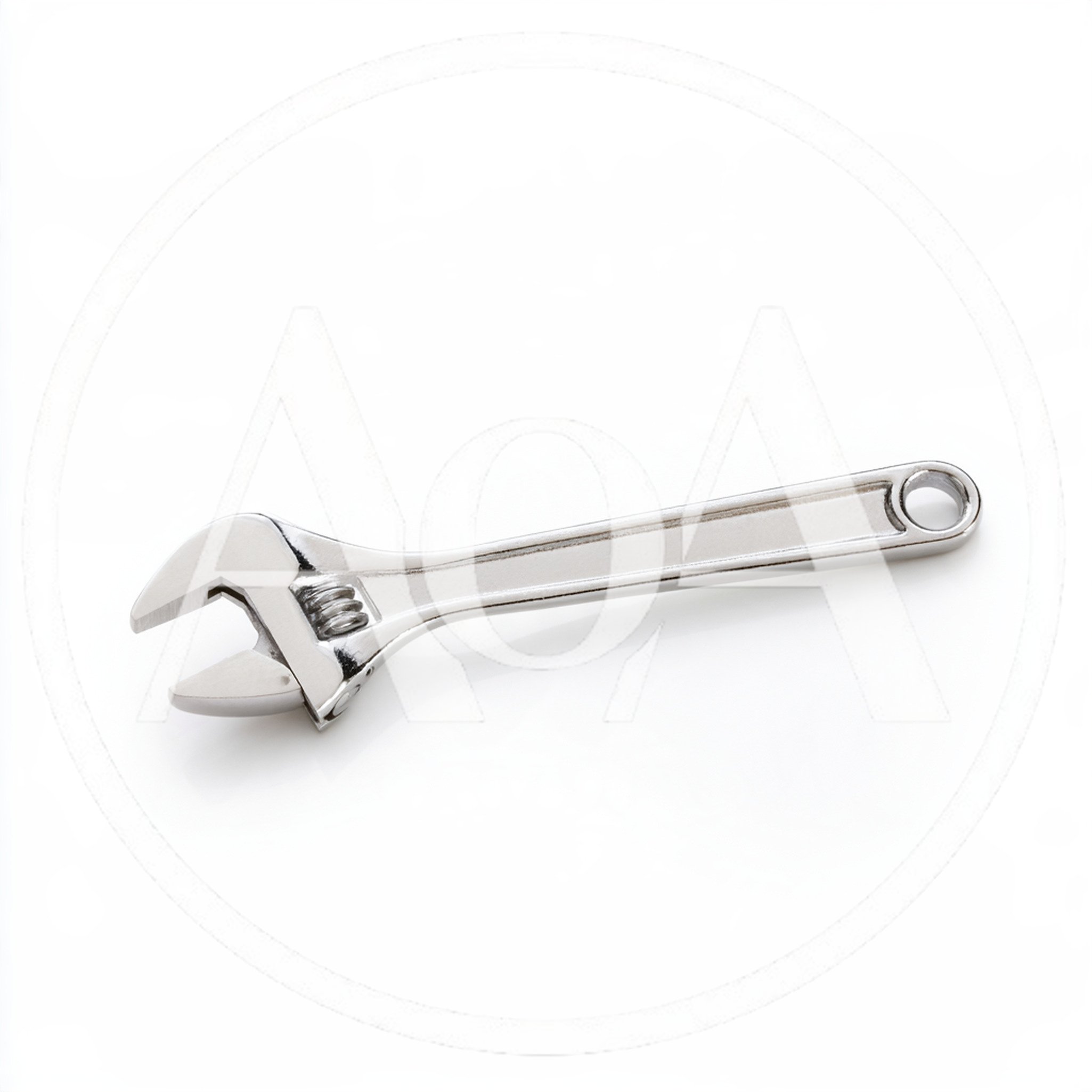 Adjustable Steel Wrench Isolated On White Background