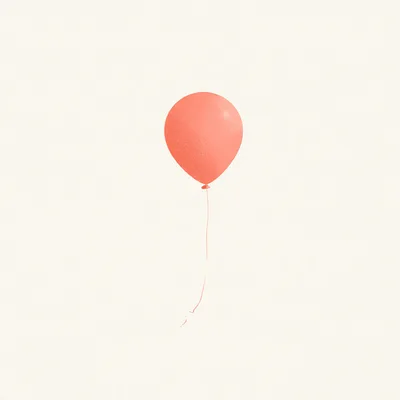 Minimalist Coral Balloon Floating Against A Cream Background