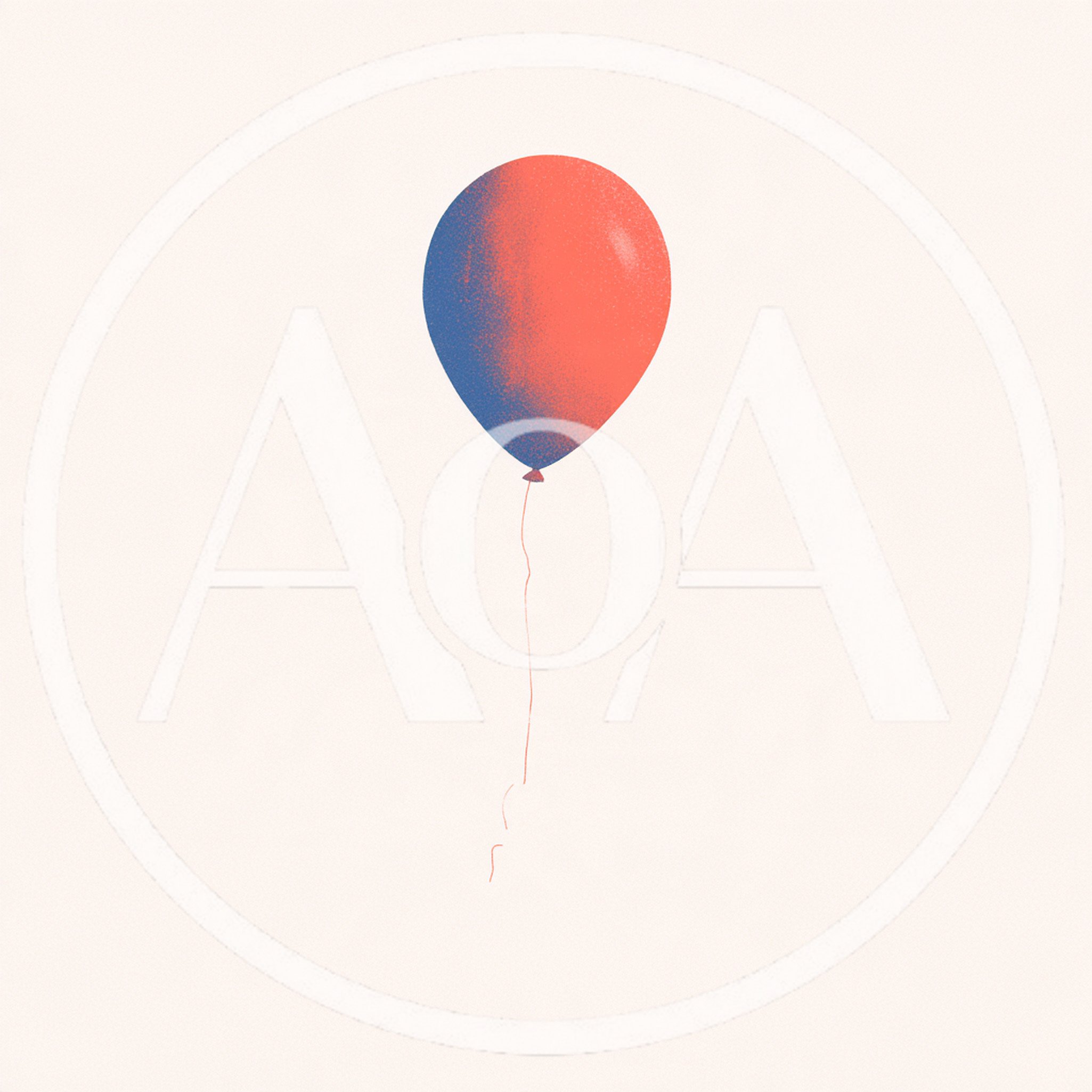Minimalist Illustration Of A Single Floating Red Balloon