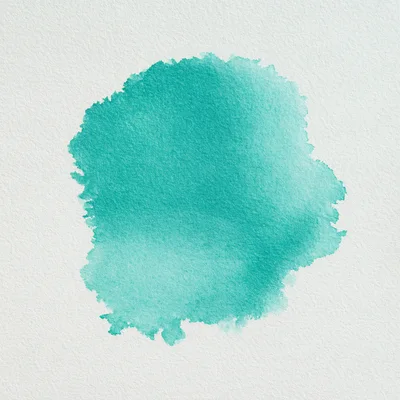 Teal Watercolor Paint Splash On Textured Paper
