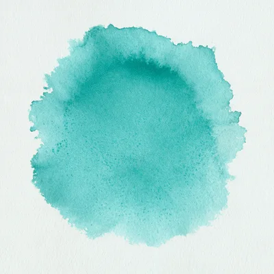 Teal Watercolor Paint Splash On Textured Paper