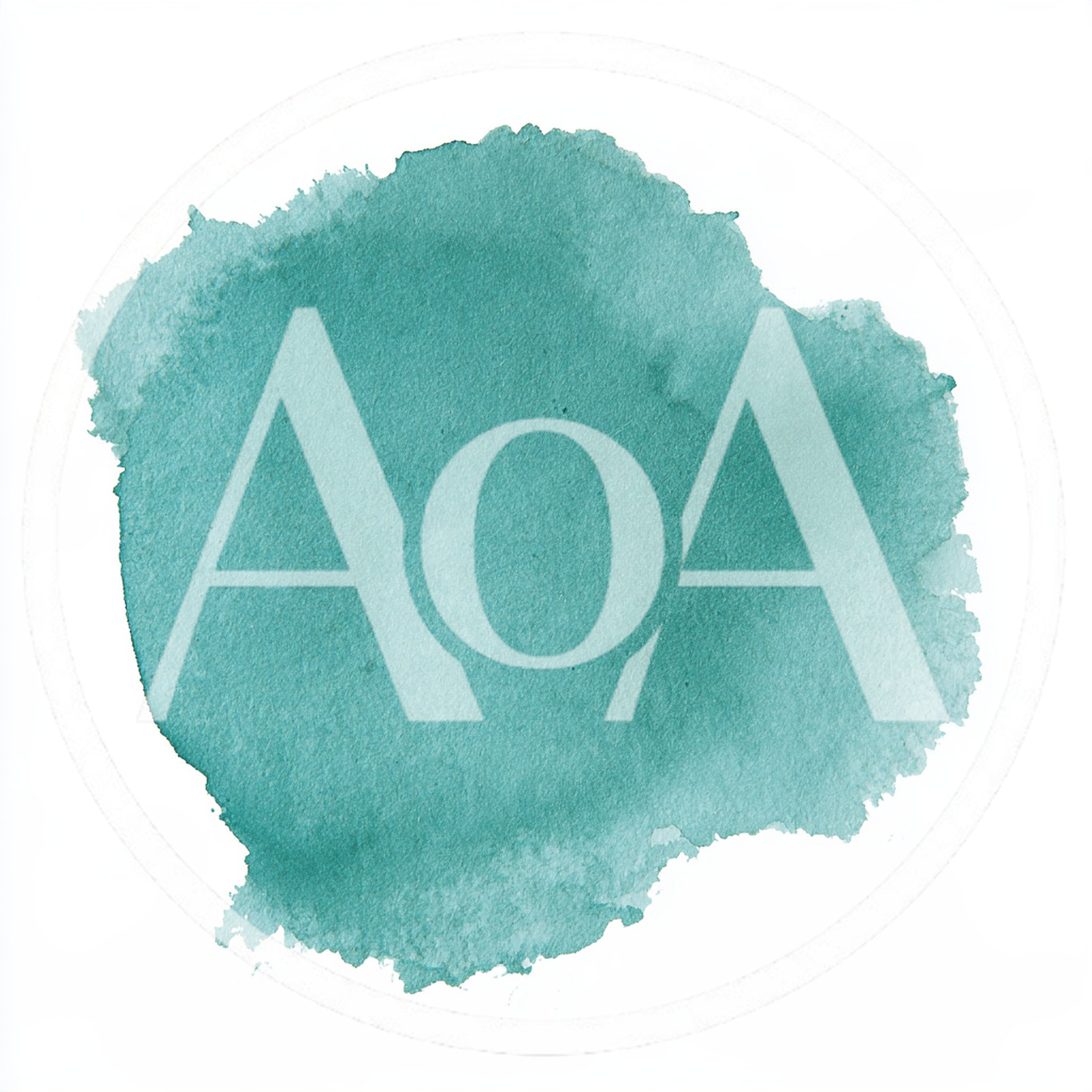 Teal Watercolor Paint Splatter On White Background