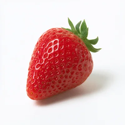 Single Fresh Red Strawberry Isolated On White Background