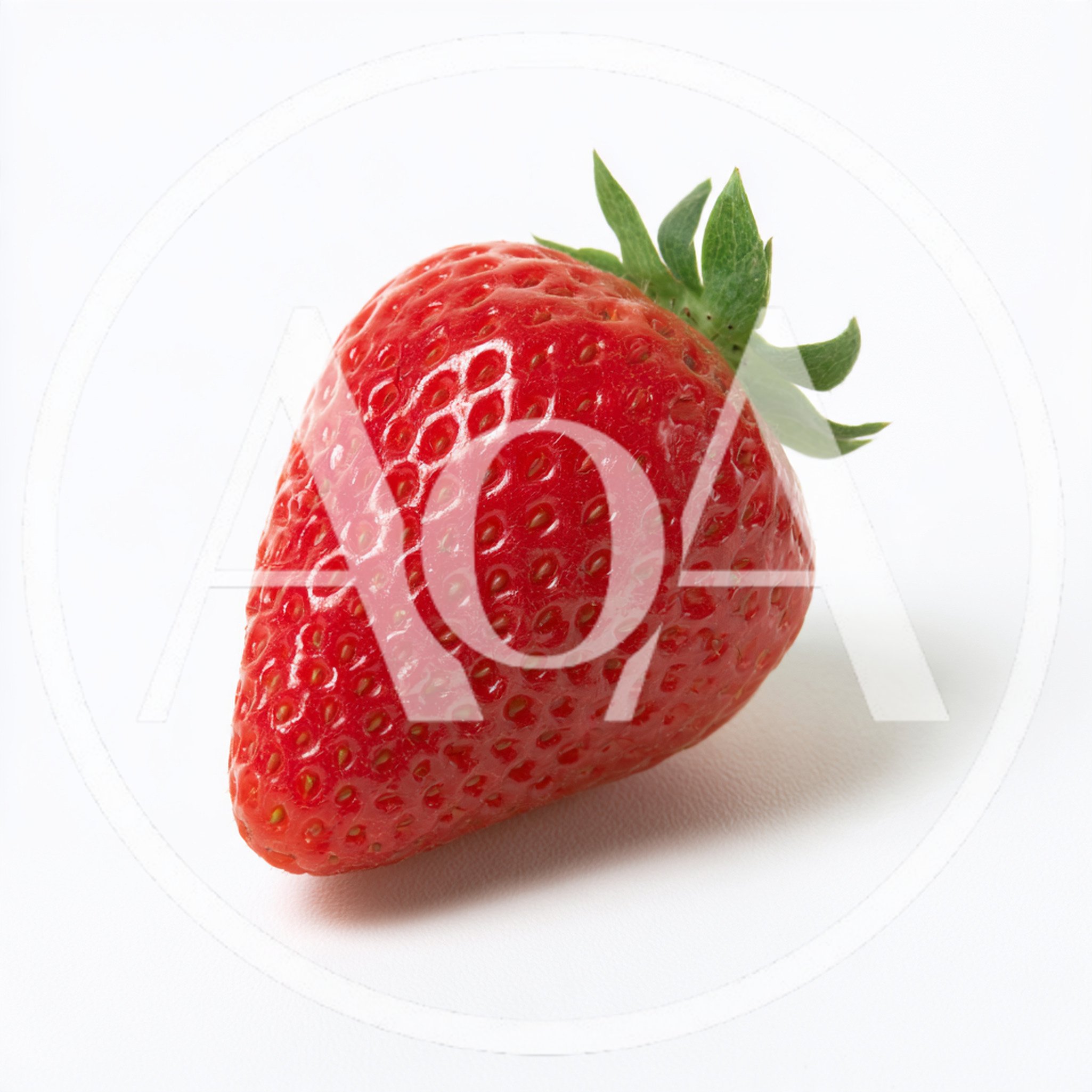 Single Fresh Red Strawberry Isolated On White Background