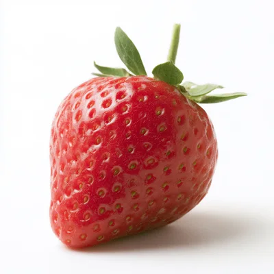 Single Fresh Red Strawberry On White Background