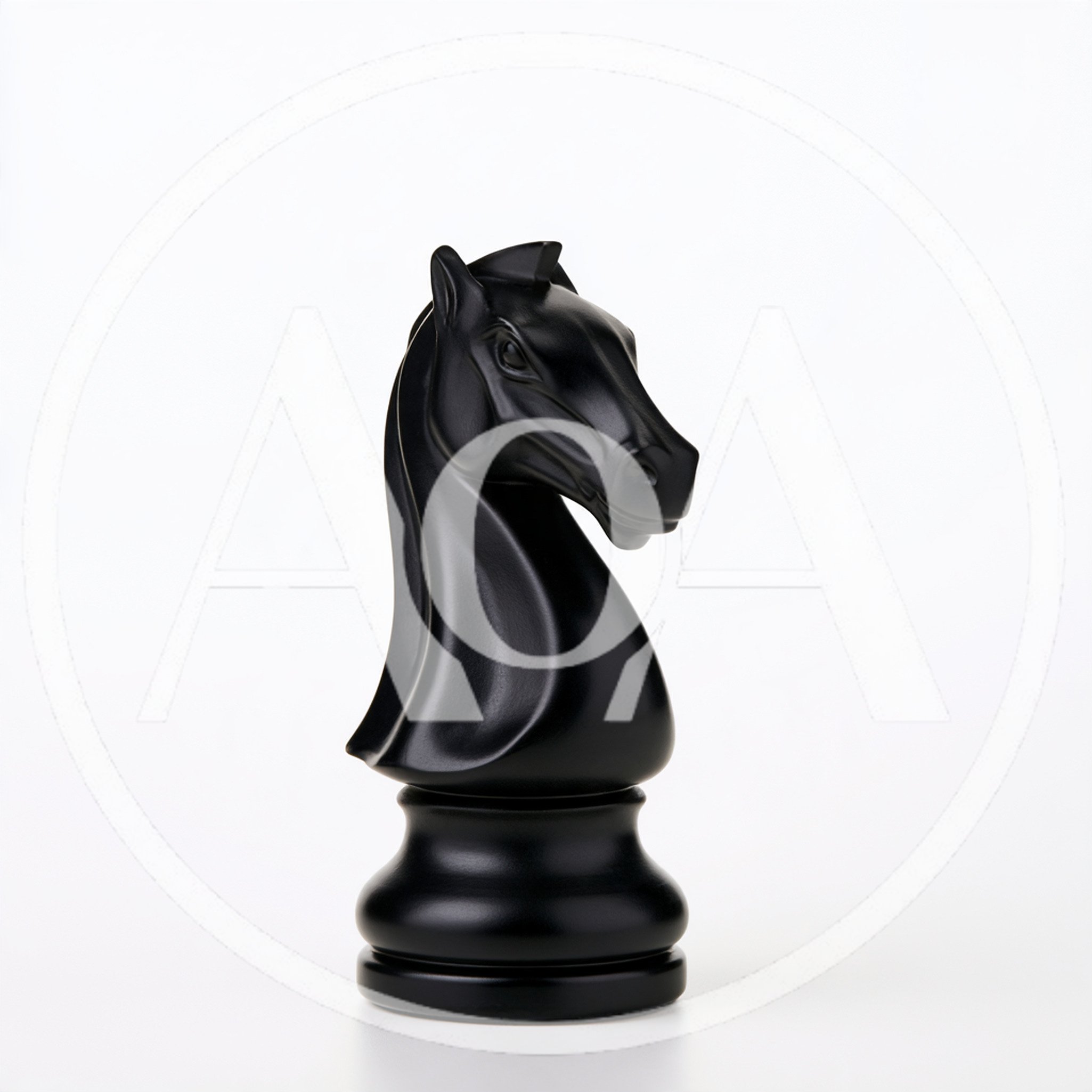 Black Chess Knight Piece Isolated On White Background