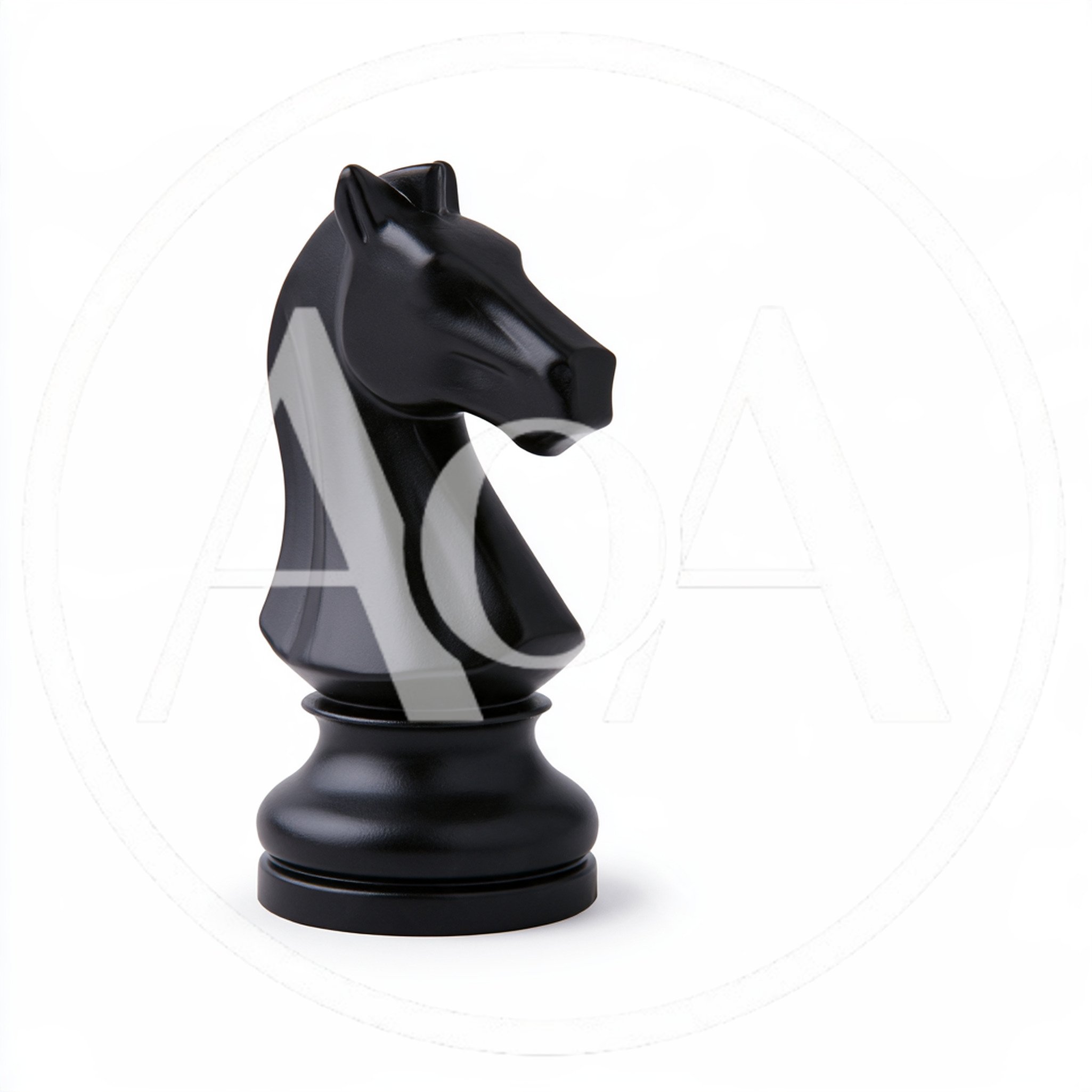 Black Chess Knight Piece Isolated On White Background