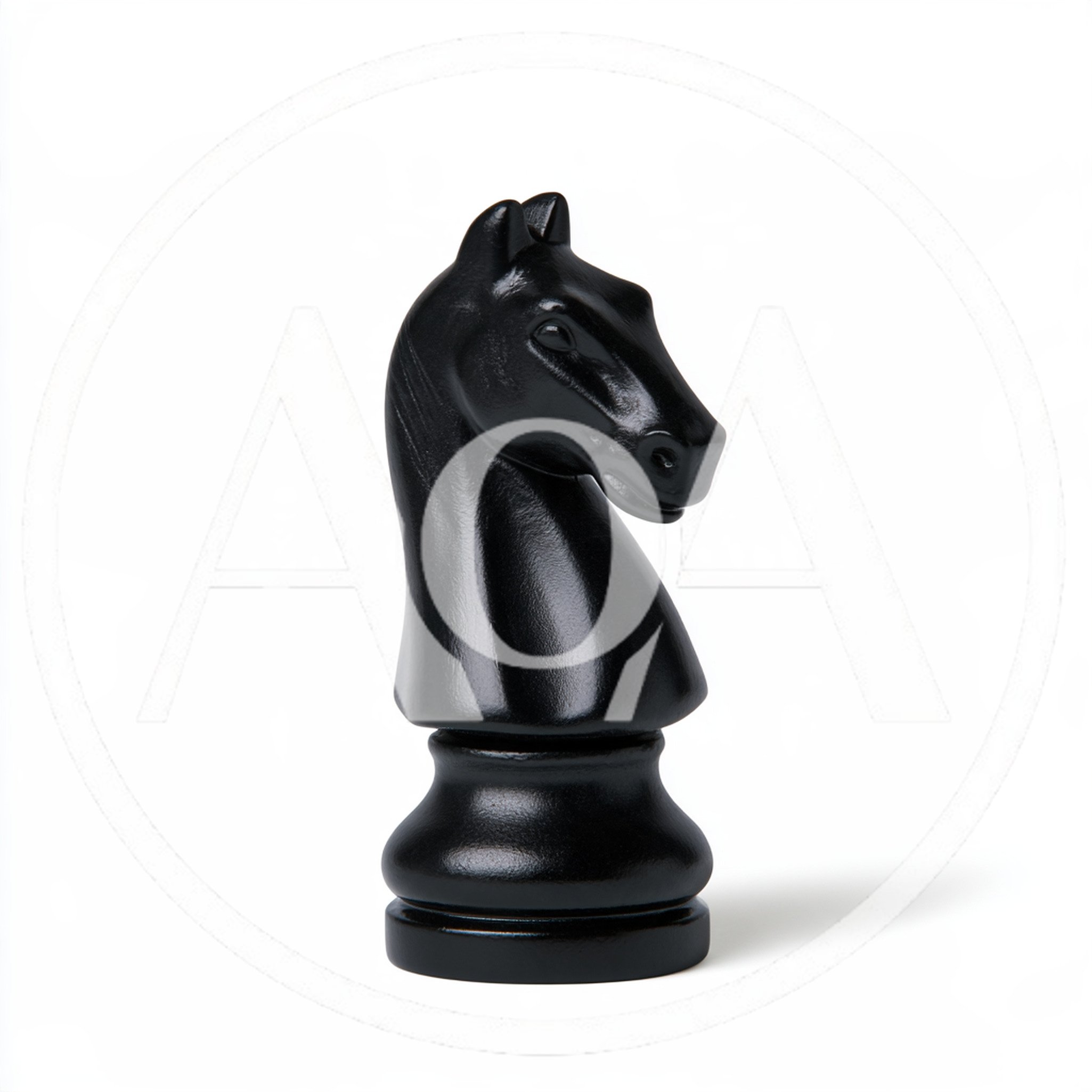 Black Chess Knight Piece Isolated On White Background