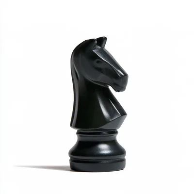 Black Chess Knight Piece Isolated On White Background