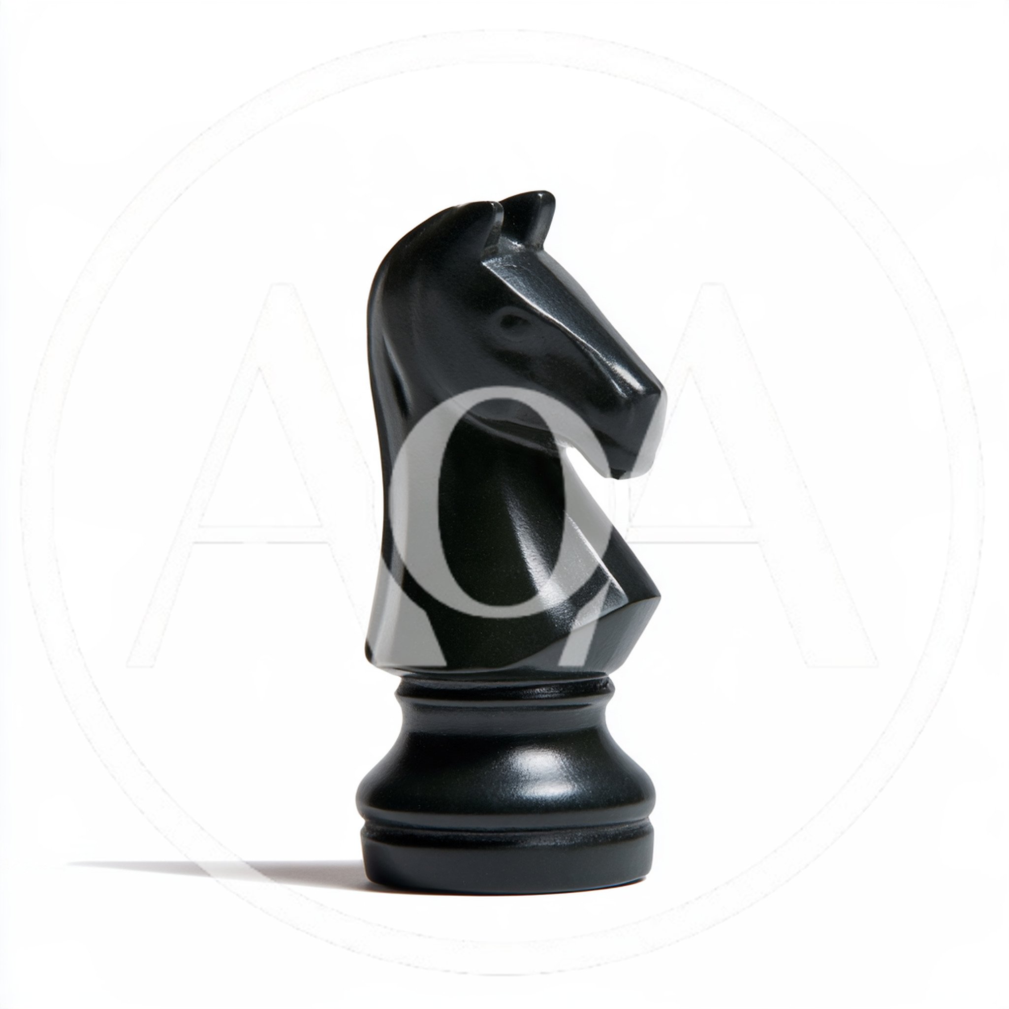 Black Chess Knight Piece Isolated On White Background