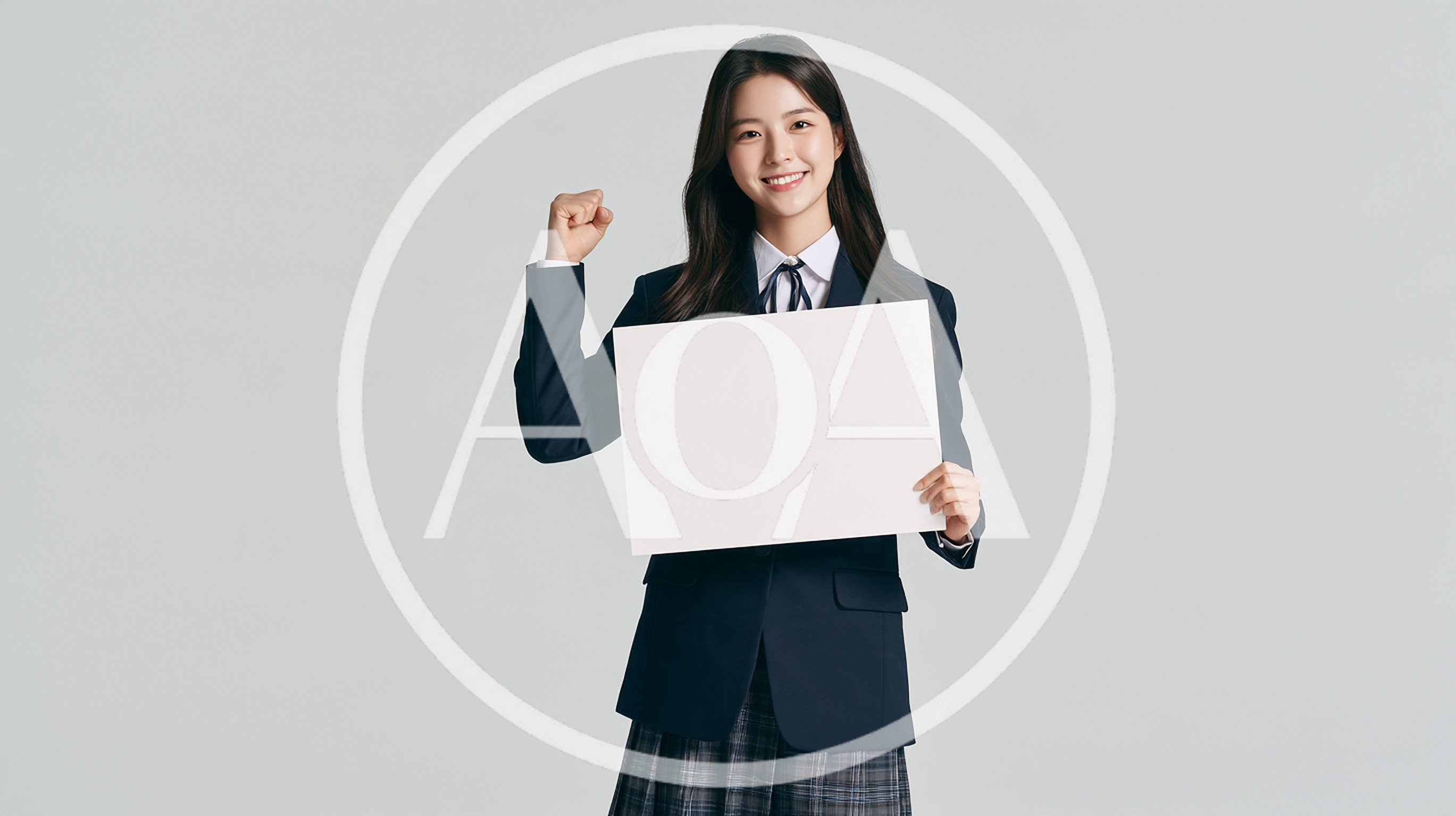 High School Student Holding Blank Sign