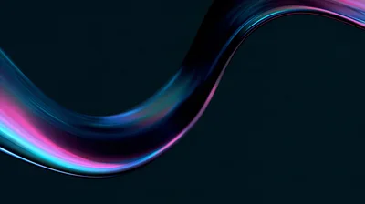 Abstract Fluid Wave With Iridescent Neon Light Streaks