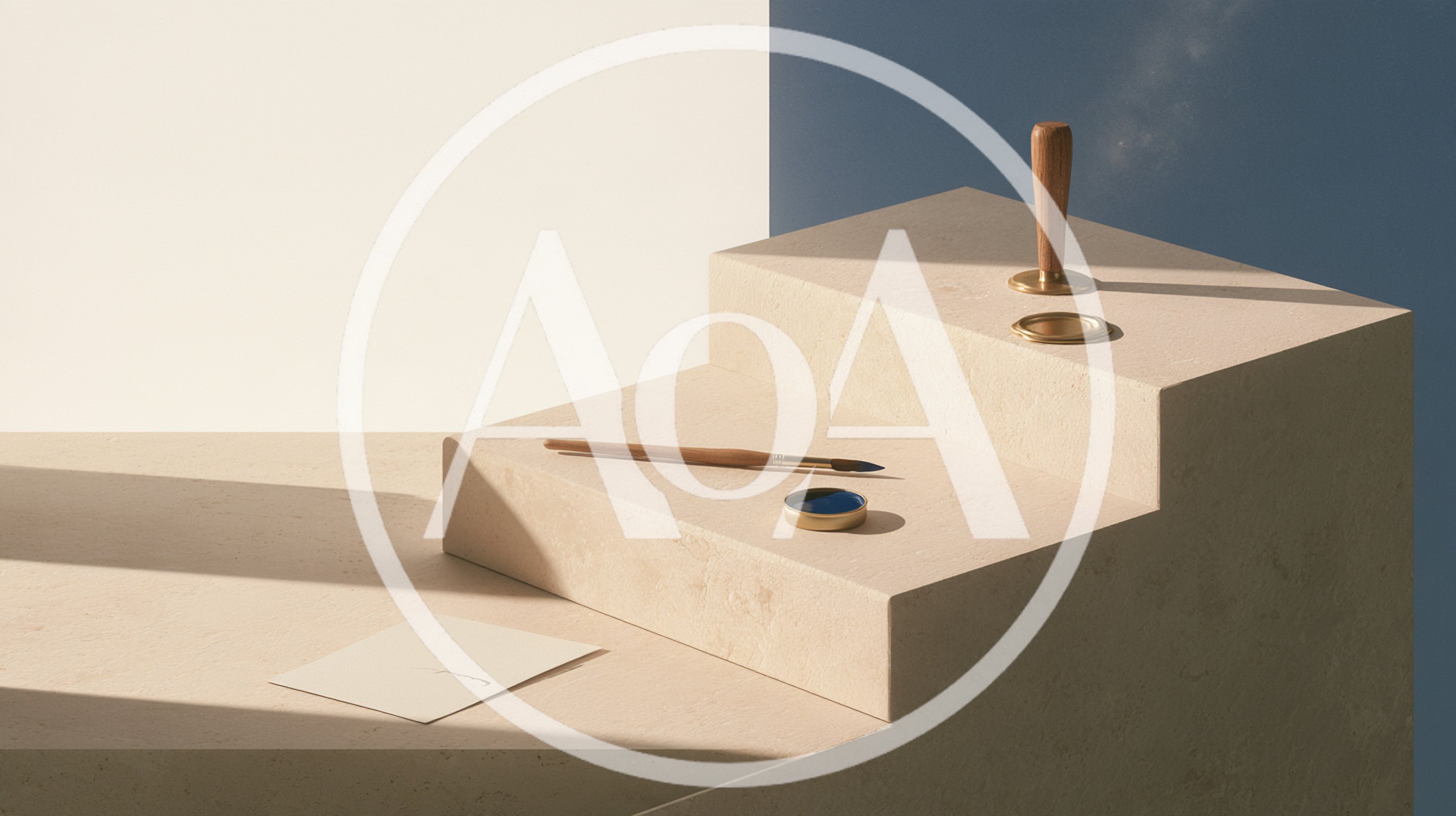 Minimalist Stationery Set With Paintbrush And Wax Seal