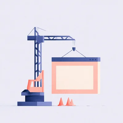 Construction Crane Lifting A Digital Browser Window