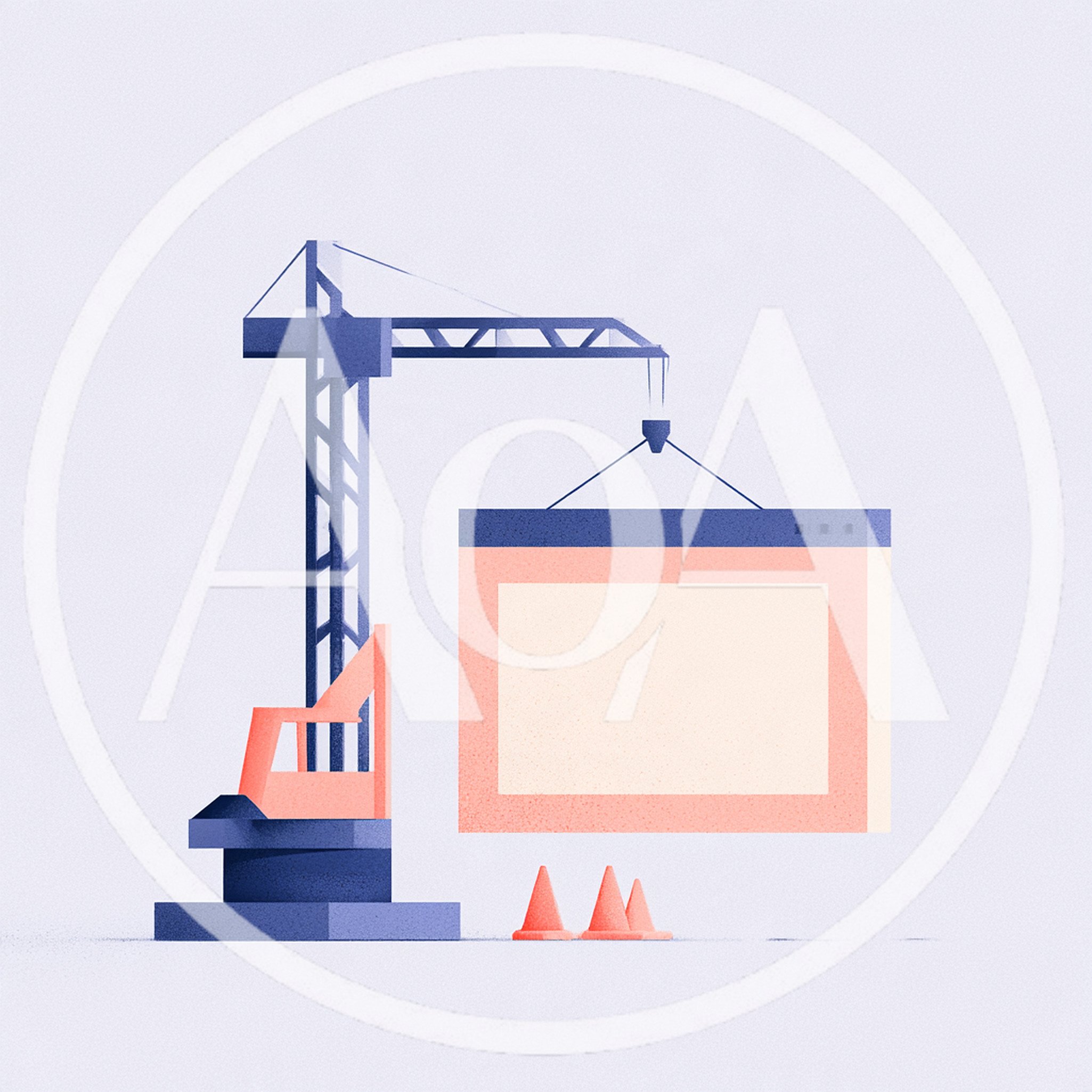 Construction Crane Lifting A Digital Browser Window