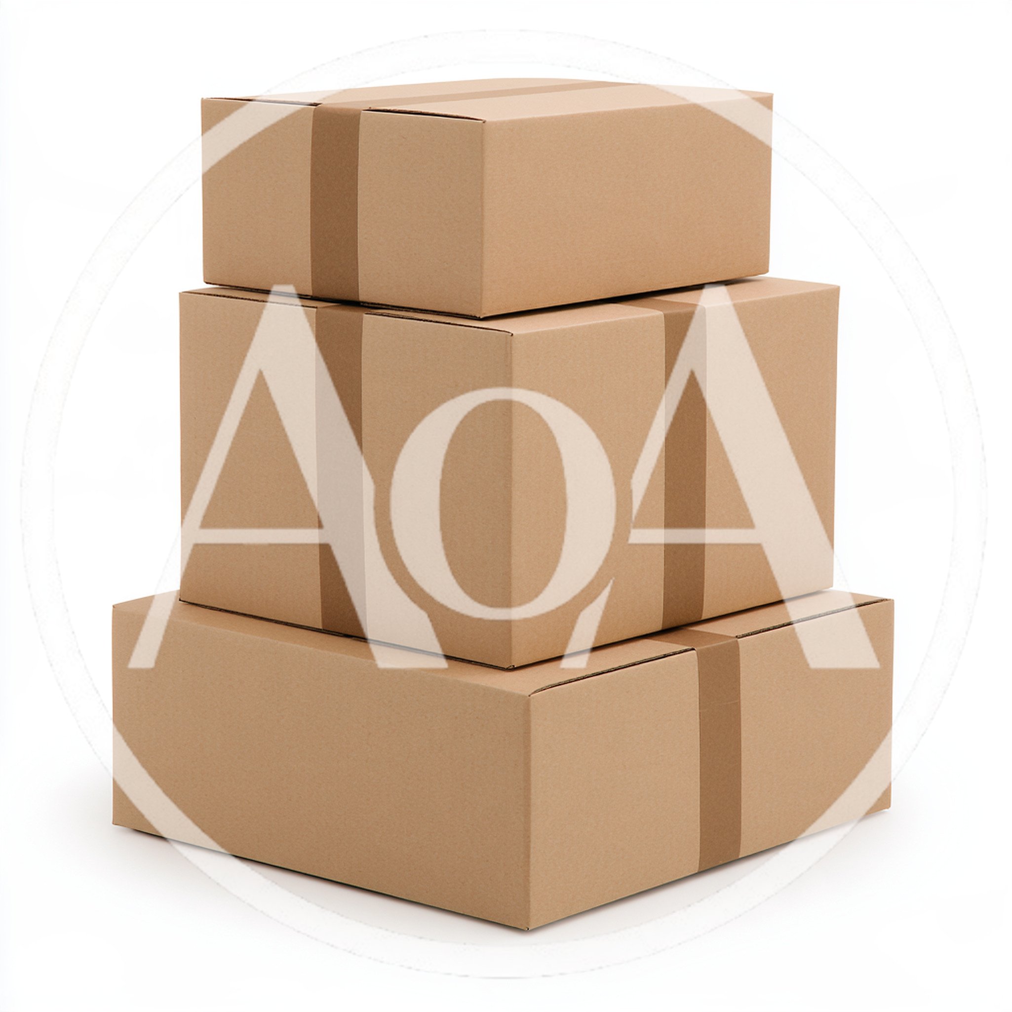 Stack of Three Cardboard Shipping Boxes