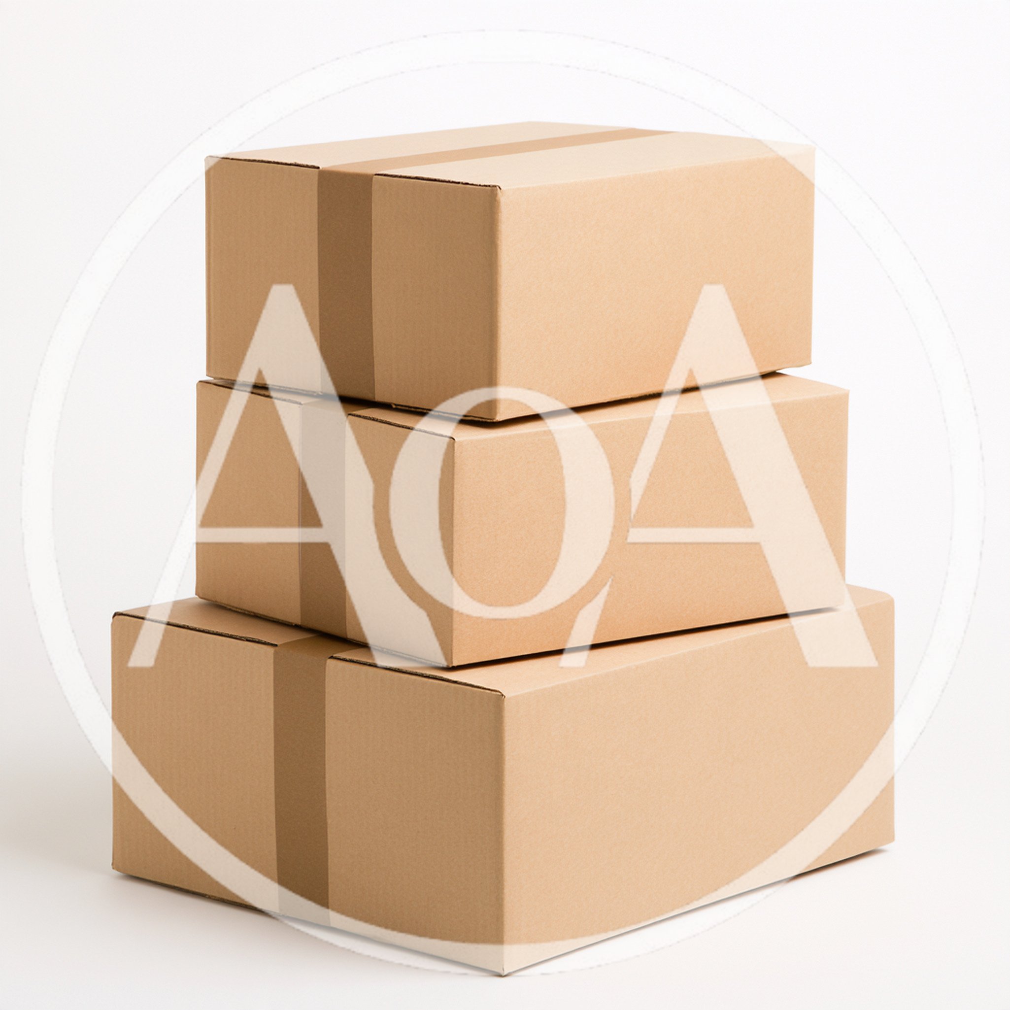 Stack of Three Cardboard Shipping Boxes