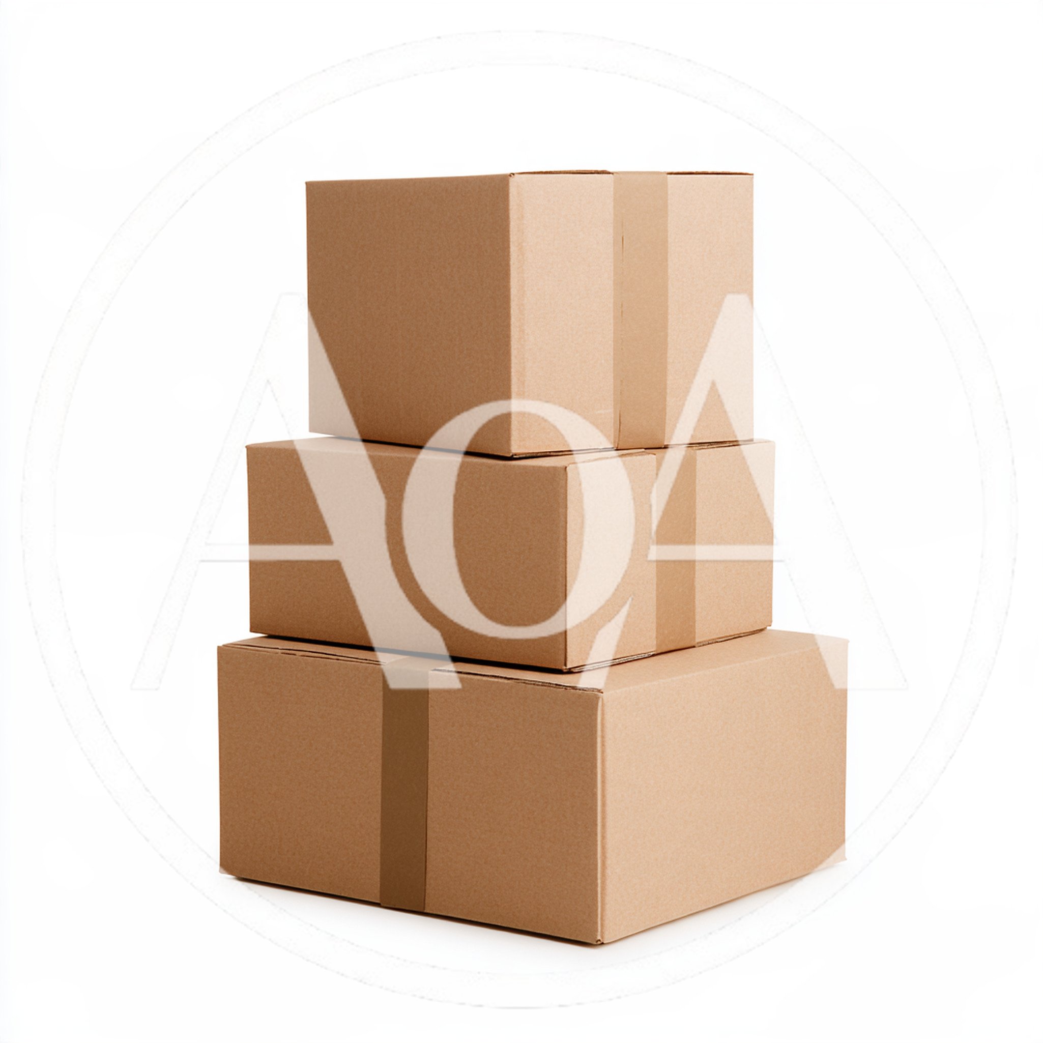 Stack of Three Brown Cardboard Shipping Boxes