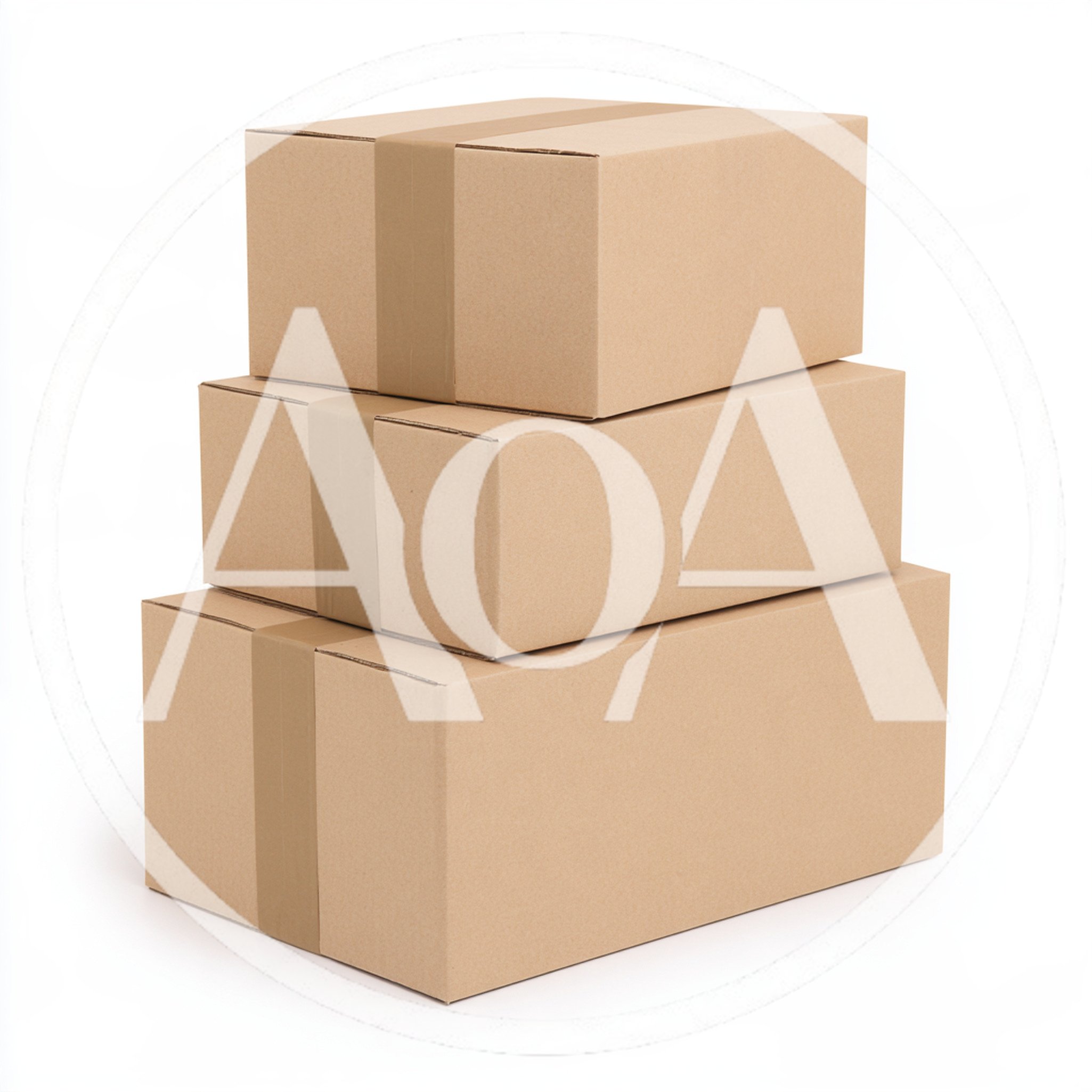Stack of Three Brown Cardboard Shipping Boxes