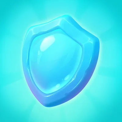 Glossy Blue Shield Icon On Radiant Background