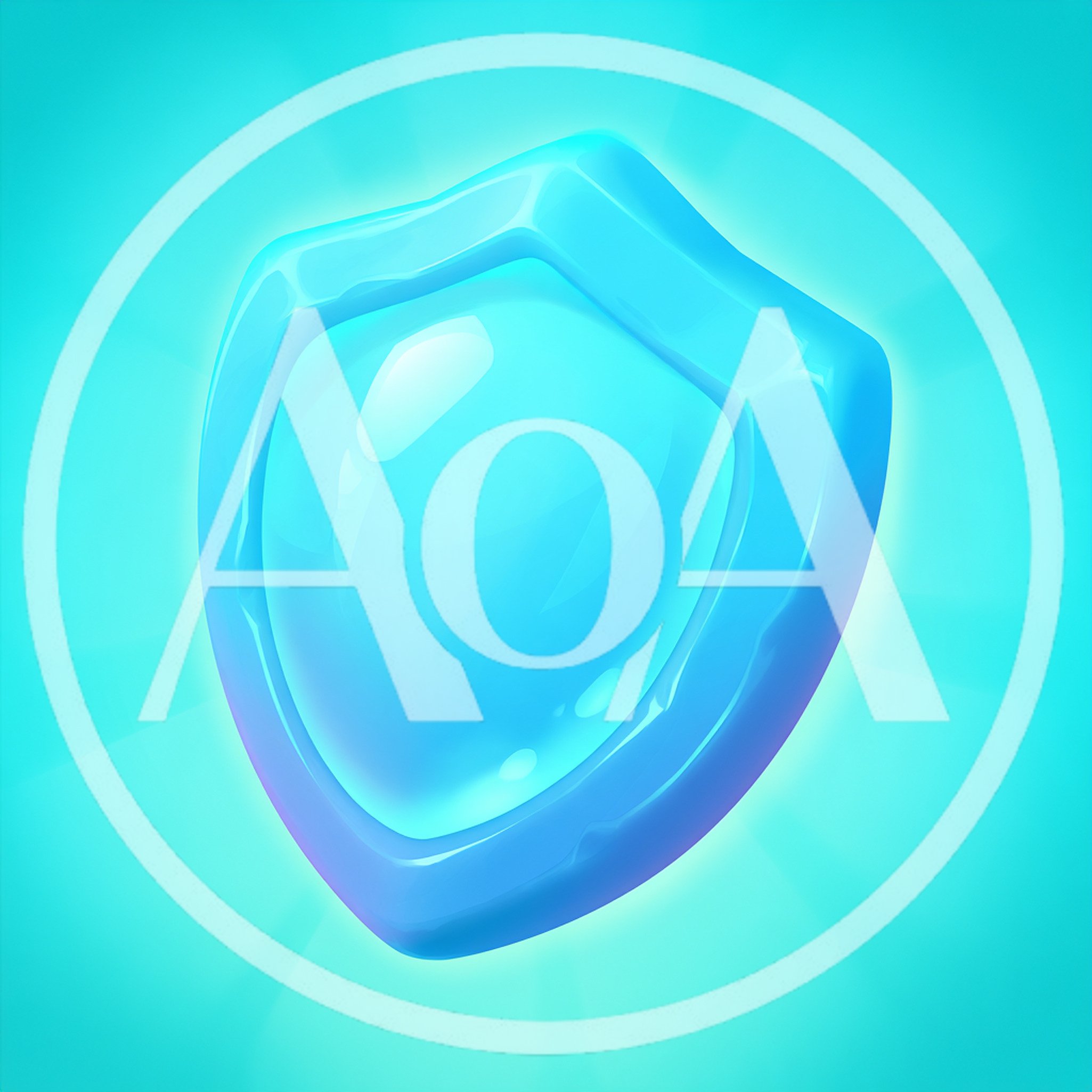 Glossy Blue Shield Icon On Radiant Background