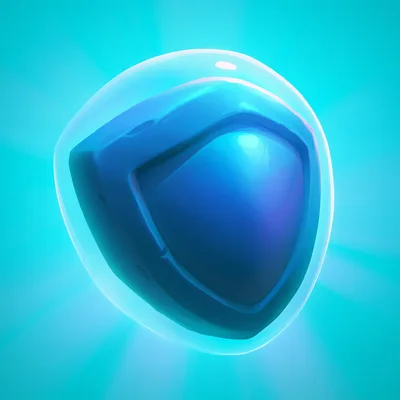 Blue Shield Icon With Glowing Aura Effect