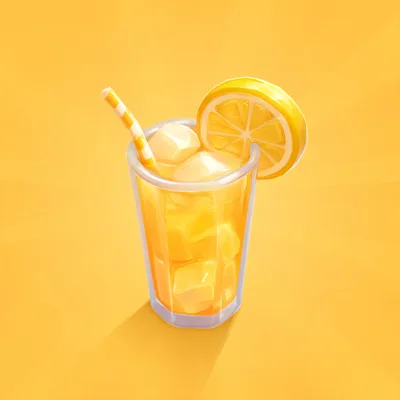 Refreshing Glass Of Iced Lemonade With A Lemon Slice