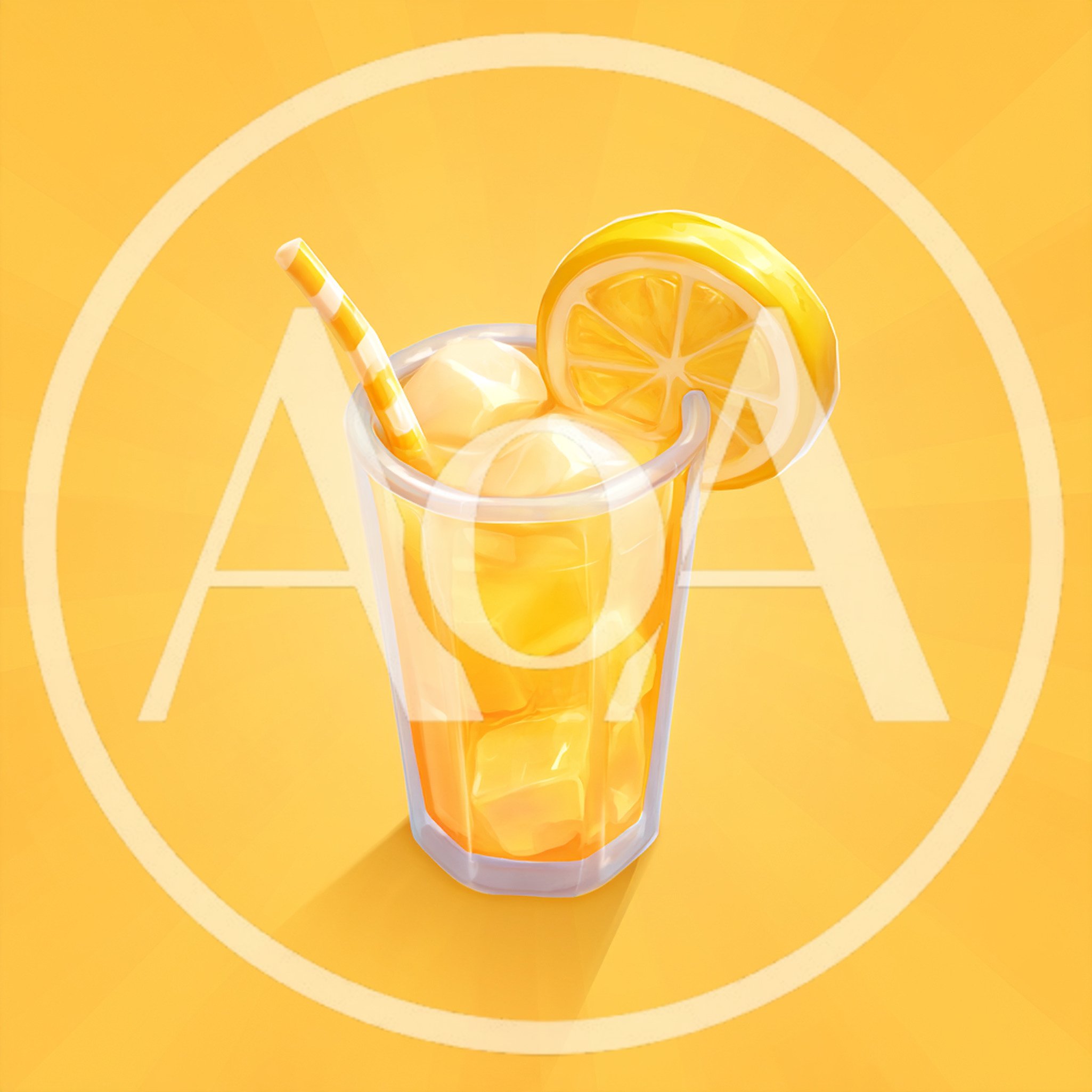 Refreshing Glass Of Iced Lemonade With A Lemon Slice