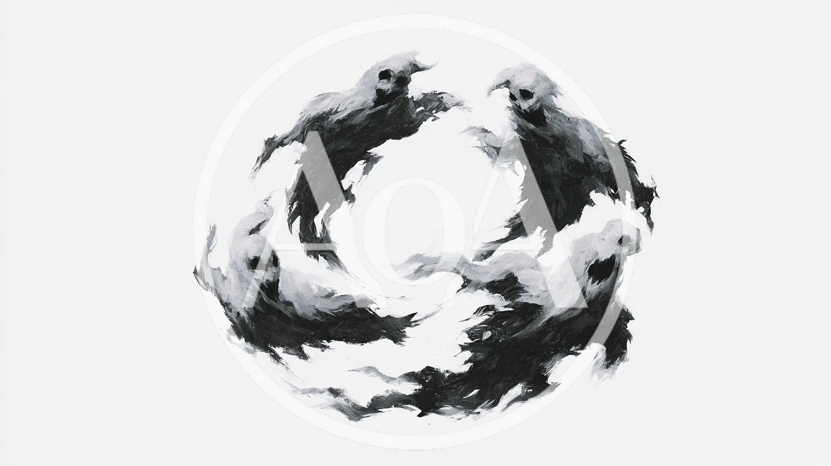 Abstract Painted Ghosts Dancing In A Circular Formation
