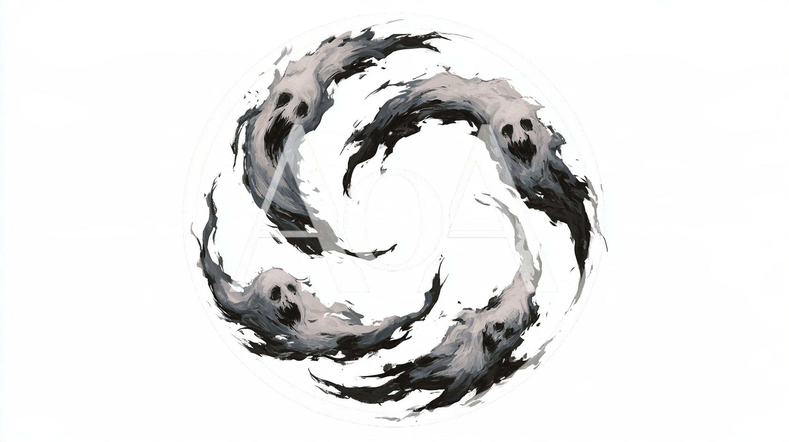 Circular Formation Of Four Ethereal Ghostly Spirits