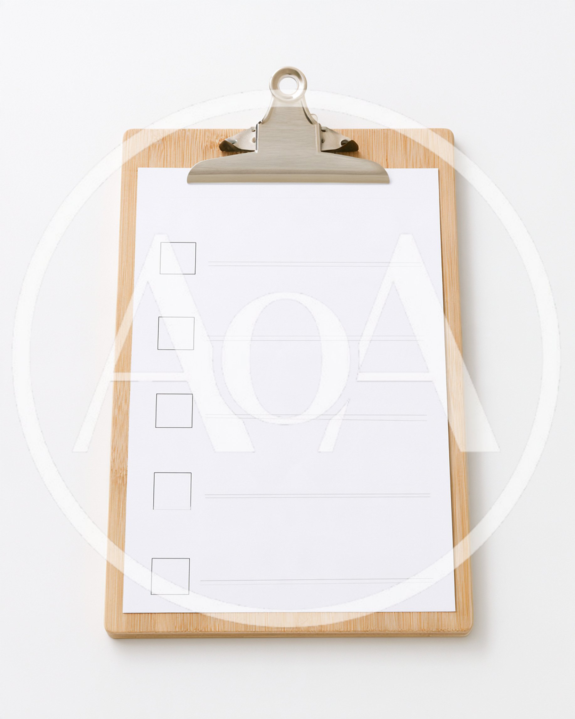 Wooden Clipboard With Blank Checklist Paper