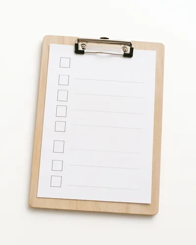 Wooden Clipboard With Blank Checklist Paper