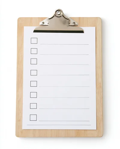 Wooden Clipboard With Blank Checklist Paper