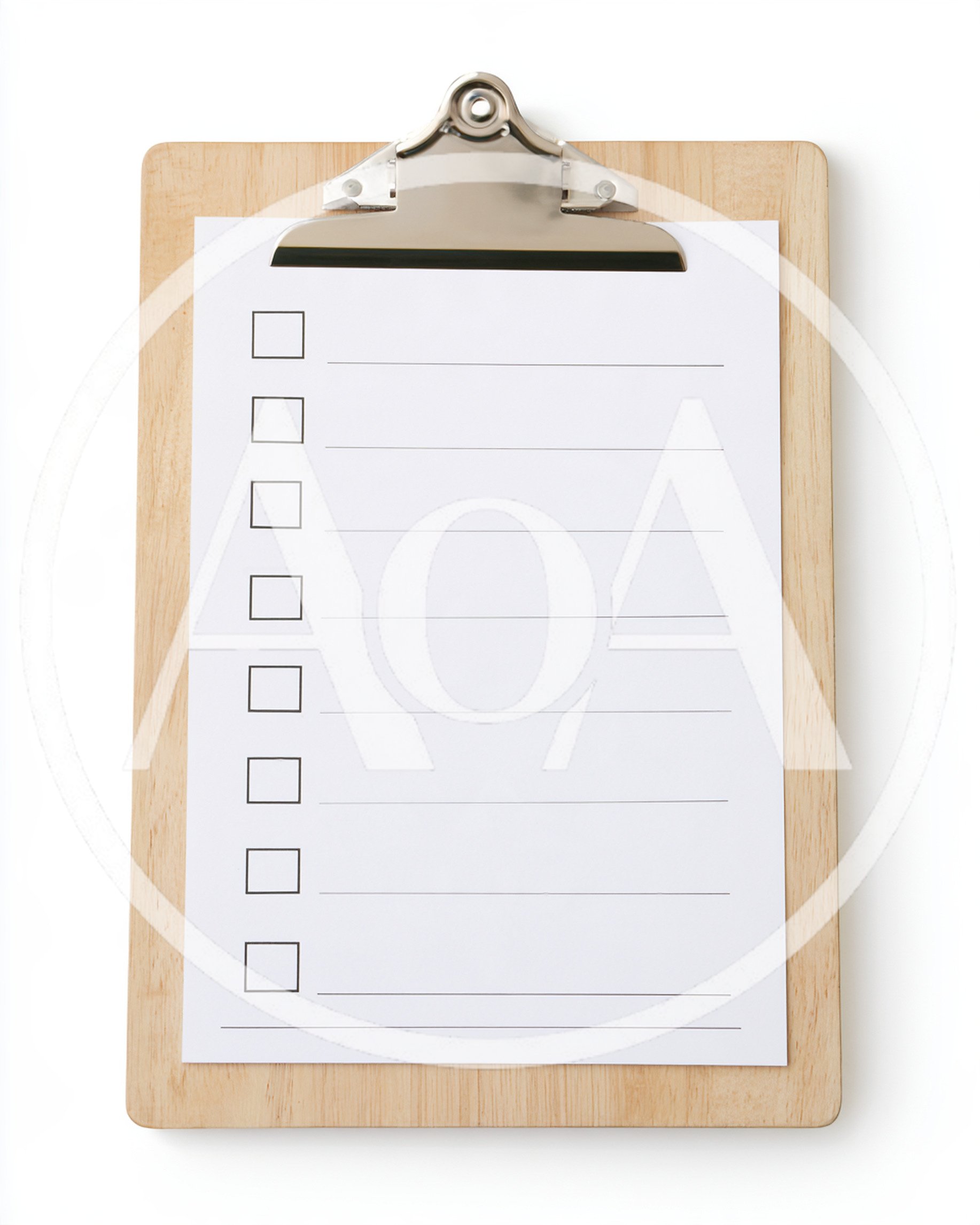 Wooden Clipboard With Blank Checklist Paper
