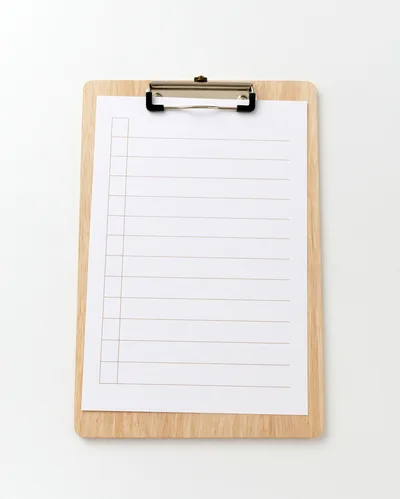 Wooden Clipboard With Blank Checklist Paper