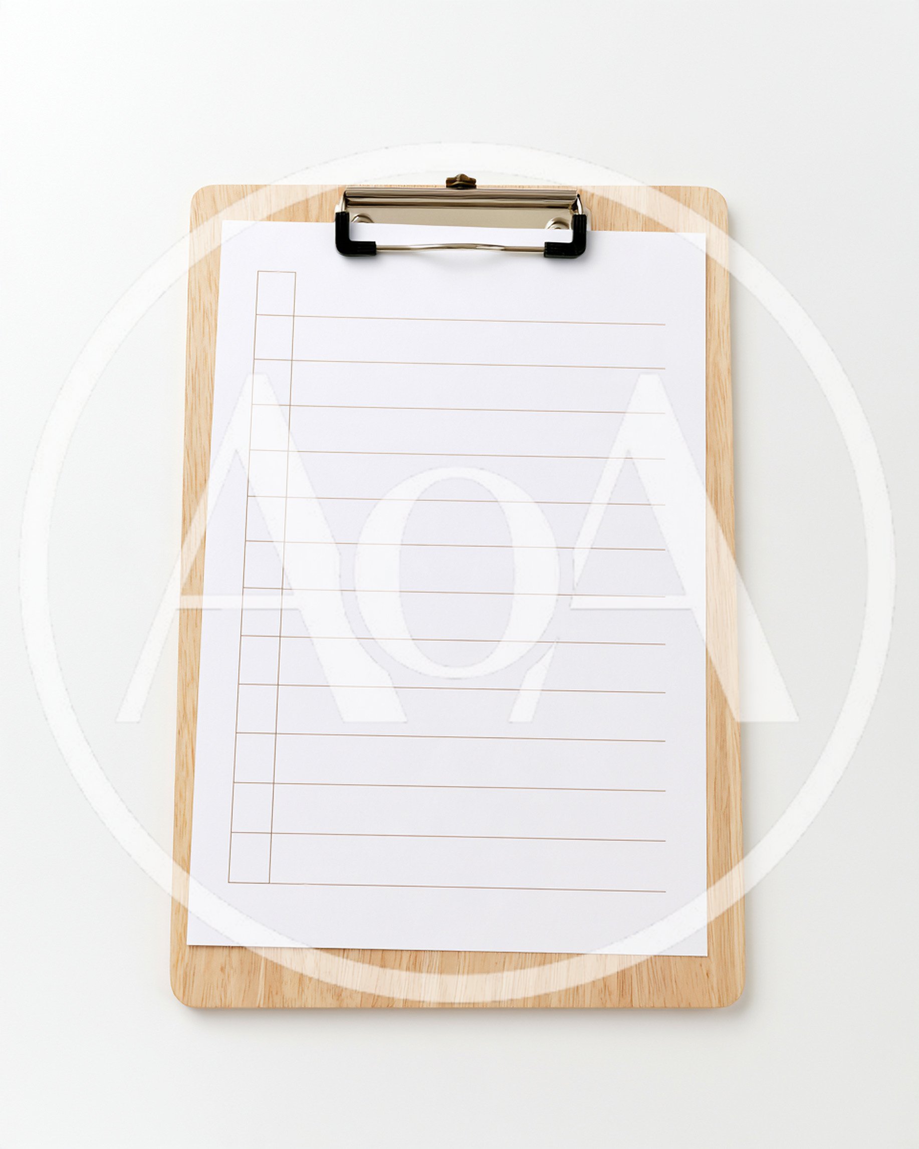 Wooden Clipboard With Blank Checklist Paper