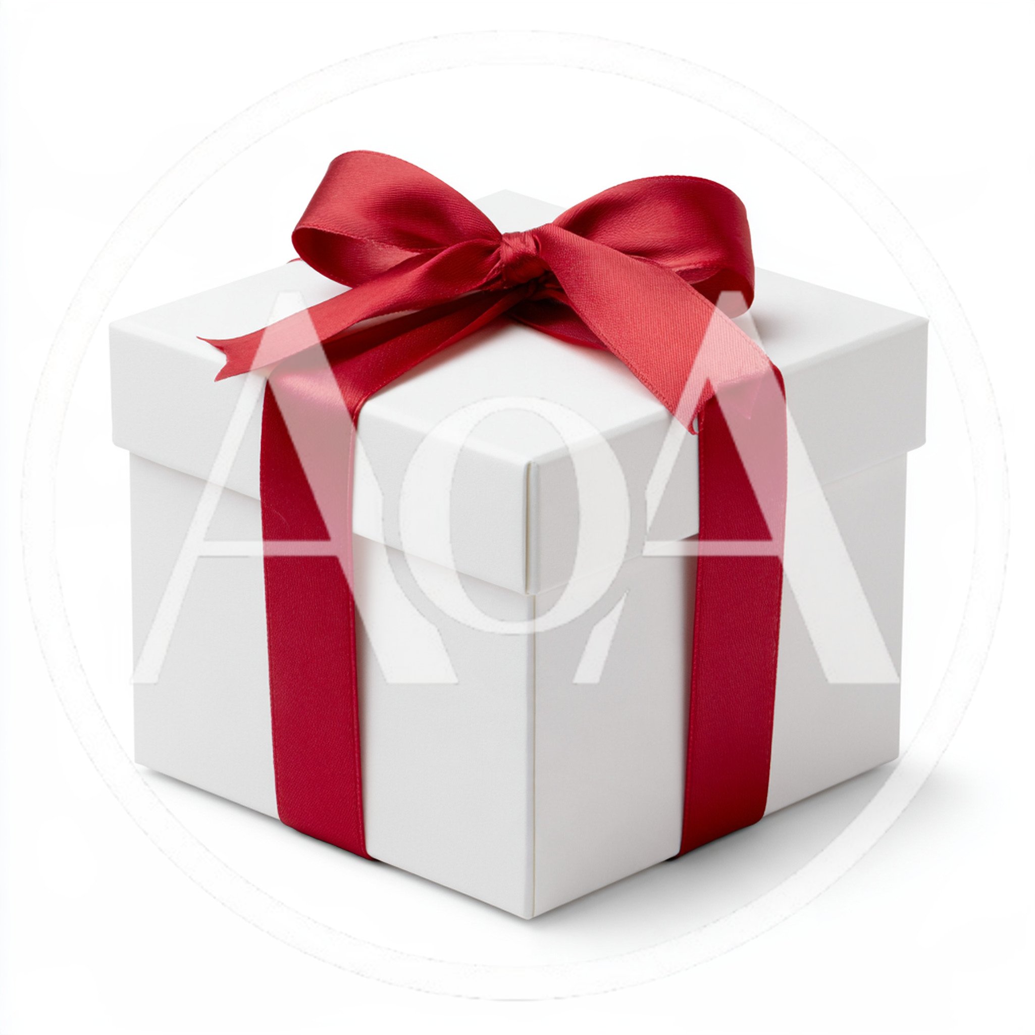White Gift Box With Red Ribbon Bow