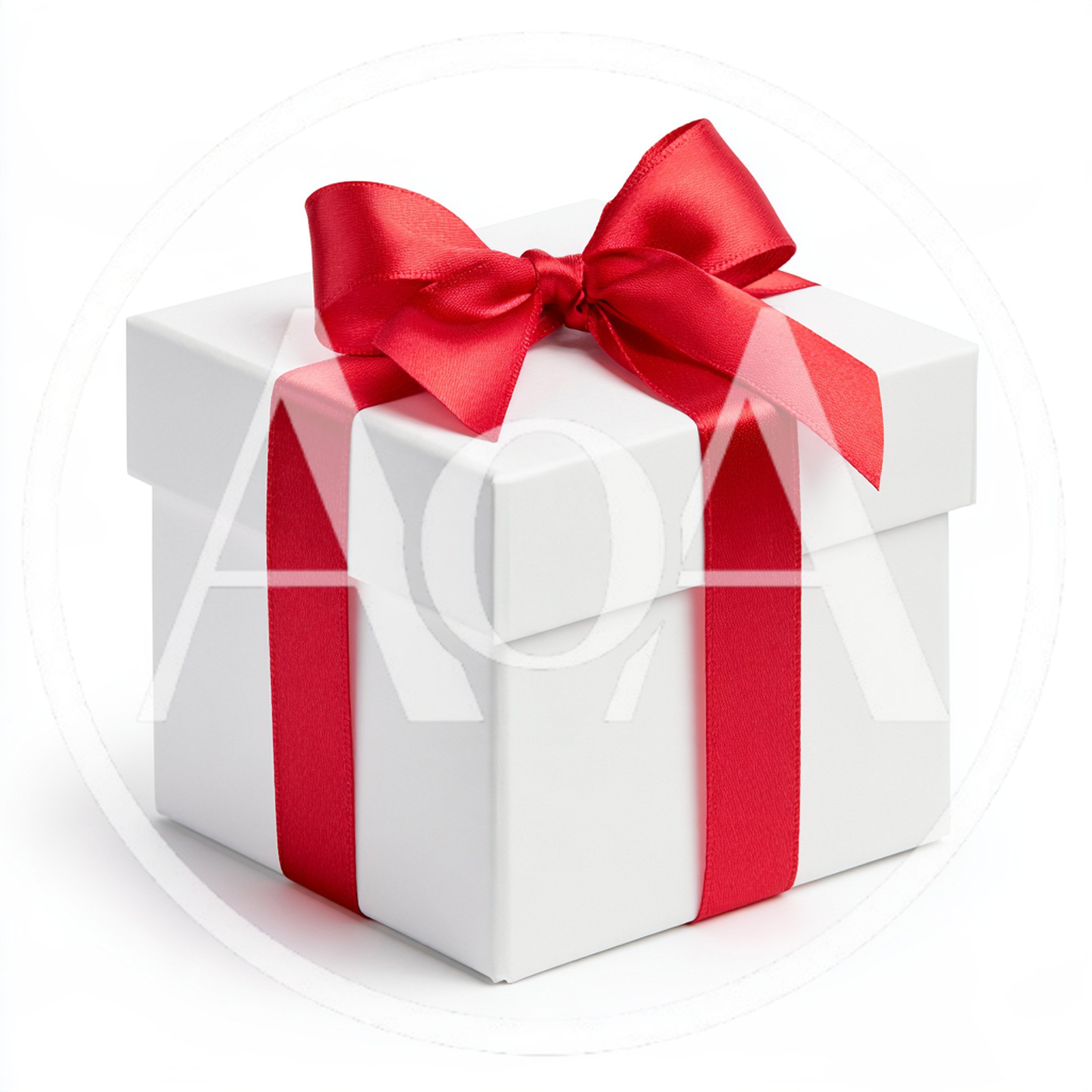 White Gift Box With Red Ribbon Bow