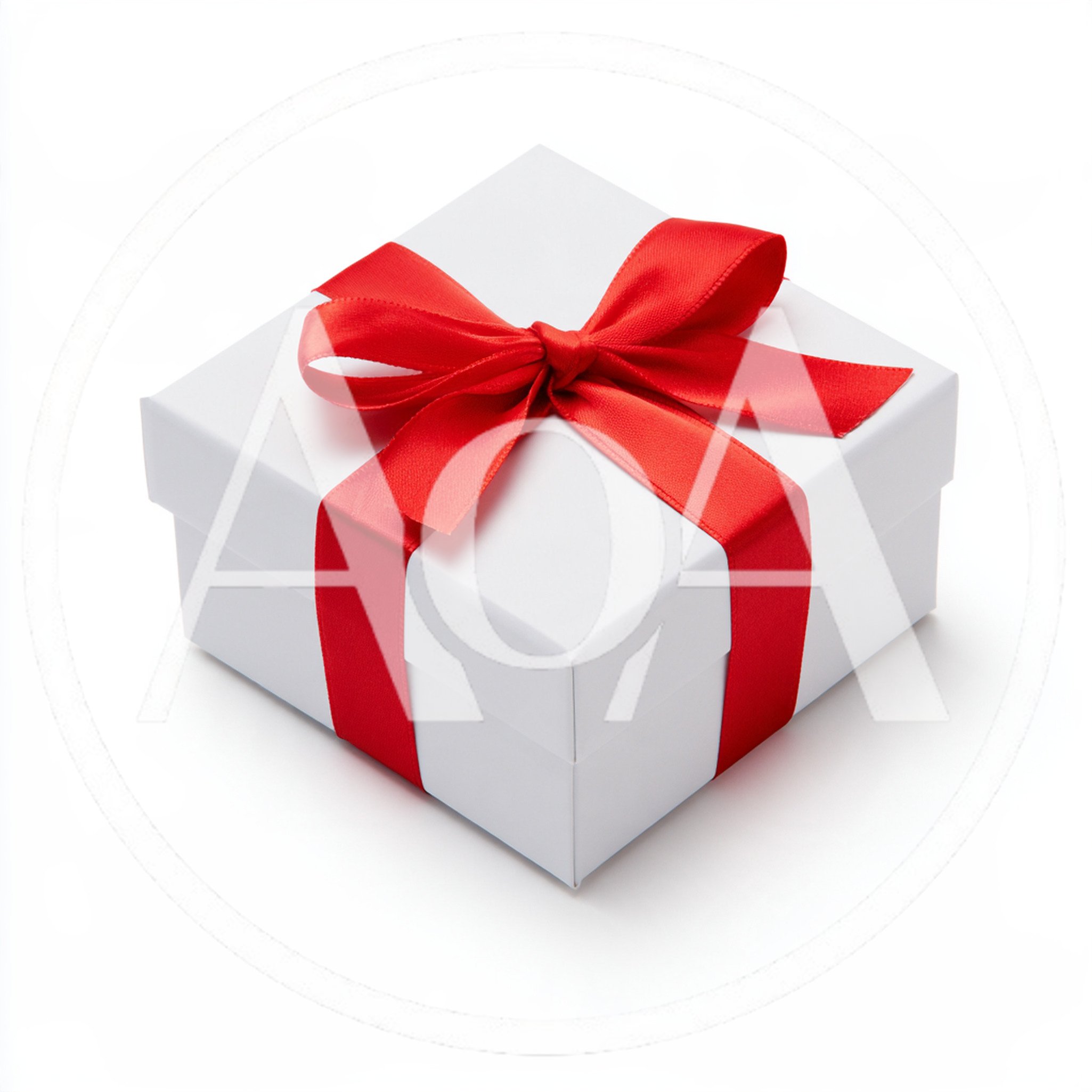 White Gift Box With Red Ribbon Bow