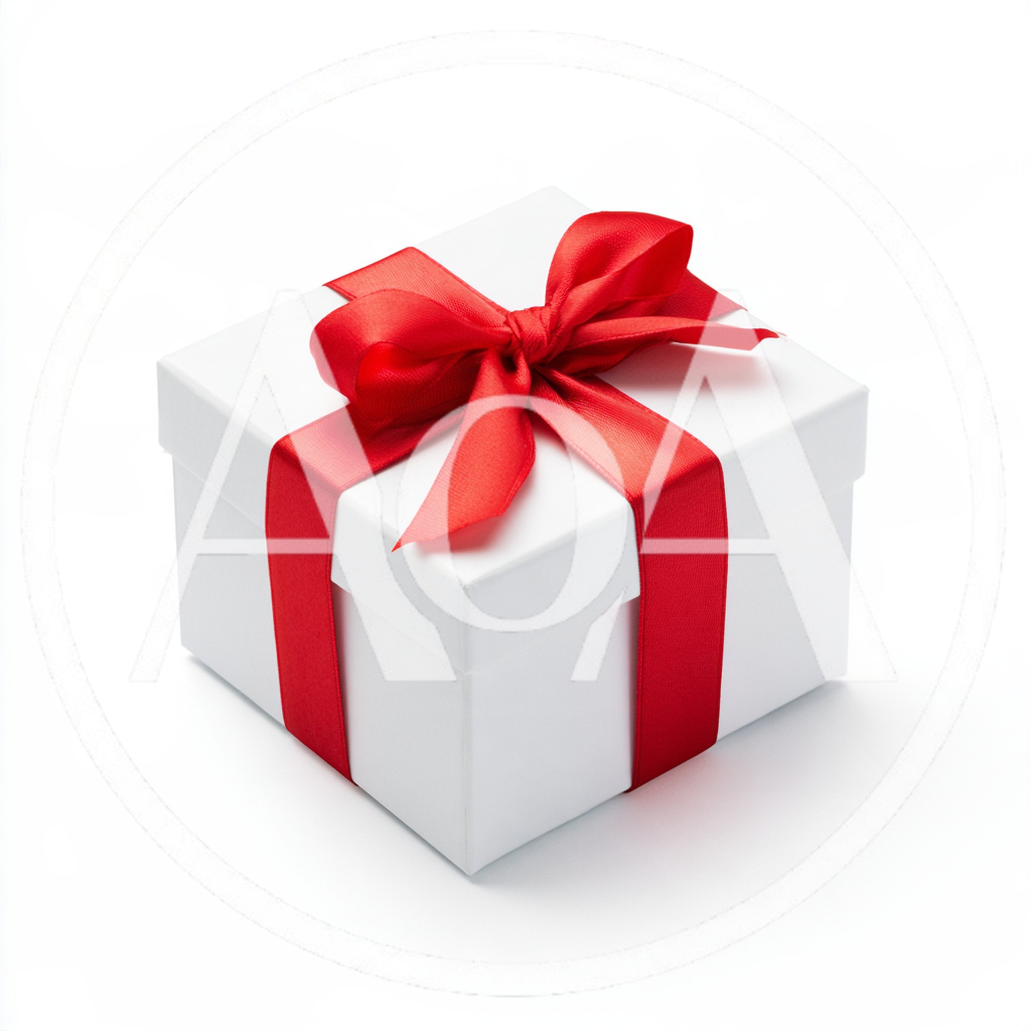 White Gift Box With Red Ribbon Bow