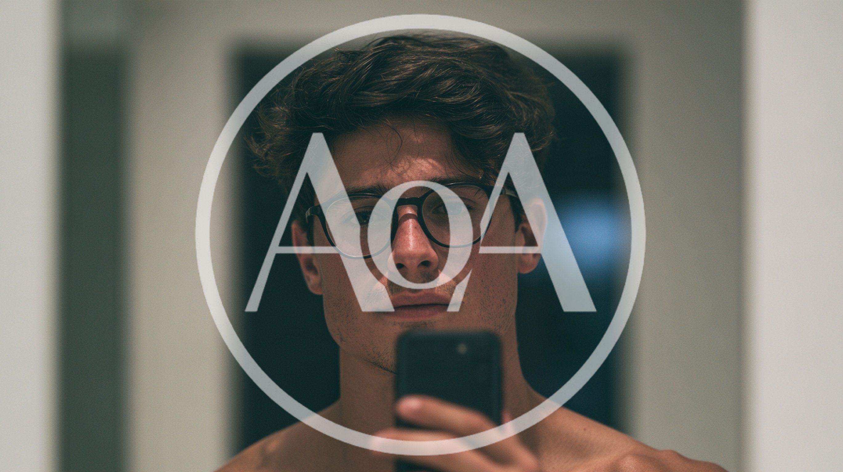 Young Man Taking A Selfie In A Mirror
