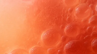Macro View Of Red Oil Droplets In Water